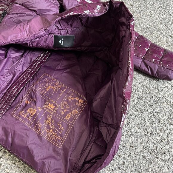 Orolay Women's Short Down Jacket Inclined Zipper Sporty Winter Coat Sz L Purple - Picture 9 of 9